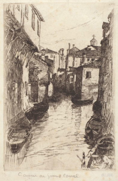 Canal, Venice, 1880-1882. Creator: Otto Henry Bacher.