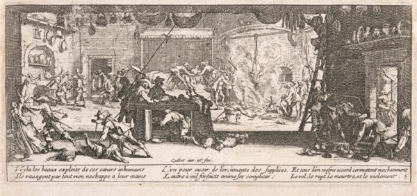 Le Pillage d'une ferme (Pillaging a Farm), 1633. Creator: Jacques Callot.