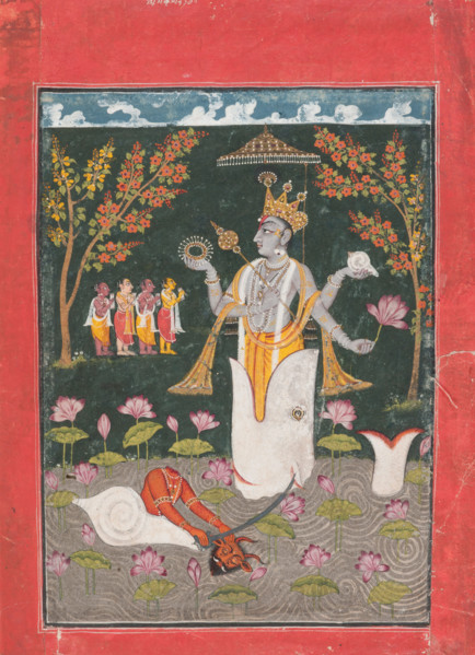 Matsya Avatar of Vishnu: The Slaying of Sankh asura, 1730-1740. Creator: Unknown.