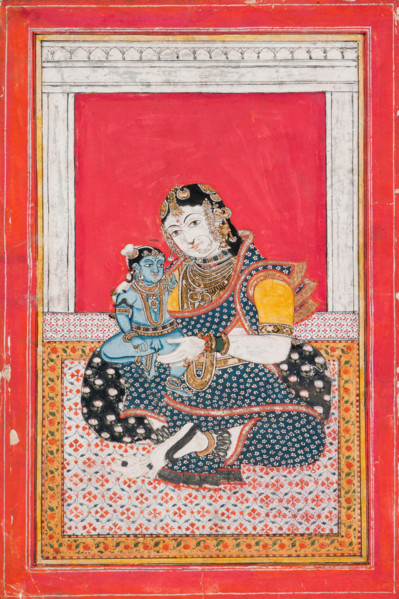 Krishna and Yashoda, 19th century. Creator: Unknown.