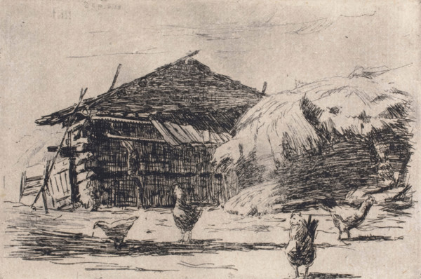 Barnyard, 1883. Creator: Fred Hetherington.