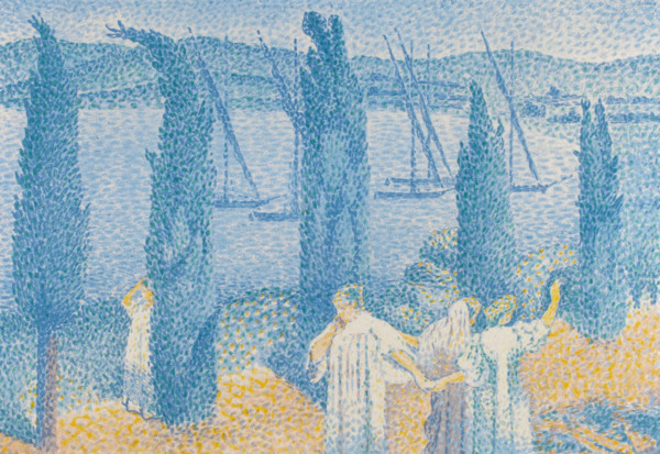 La Promenade Ou Les Cypres, 1897. Creator: Henri-Edmond Cross.