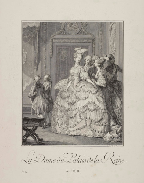 La Dame du Palais de la Reine (The Queen's Lady-in Waiting), 1777. Creator: Jean-Michel Moreau.