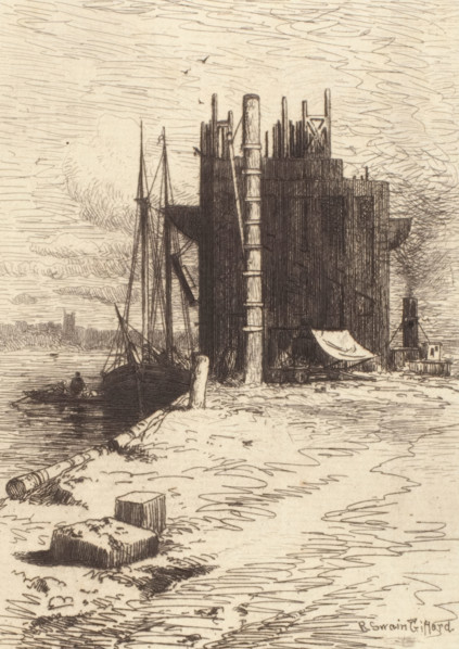 Coal Pockets at New Bedford, 1879. Creator: Robert Swain Gifford.