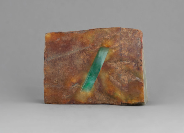 Burmese jadeite with polished groove. Creator: Unknown.