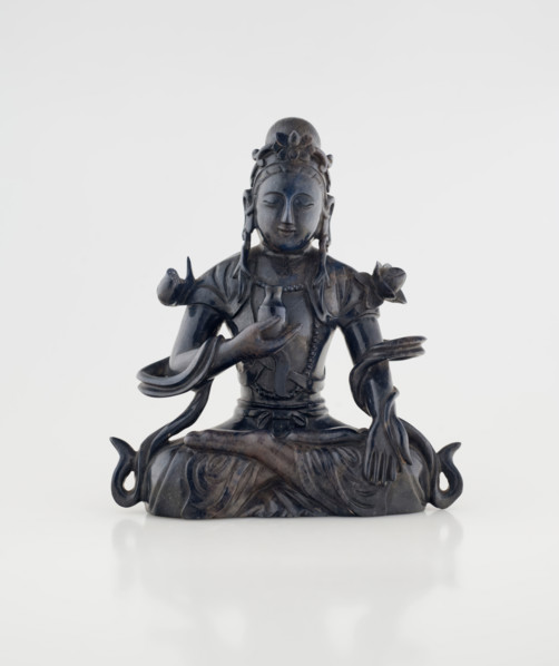 Guanyin with wood base, 1644-1912. Creator: Unknown.