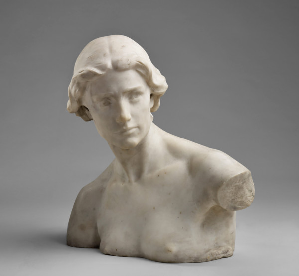 Marble Bust (study for figure of History, Maine Memorial Monument, New York), before 1913. Creator: Attilio Piccirilli.