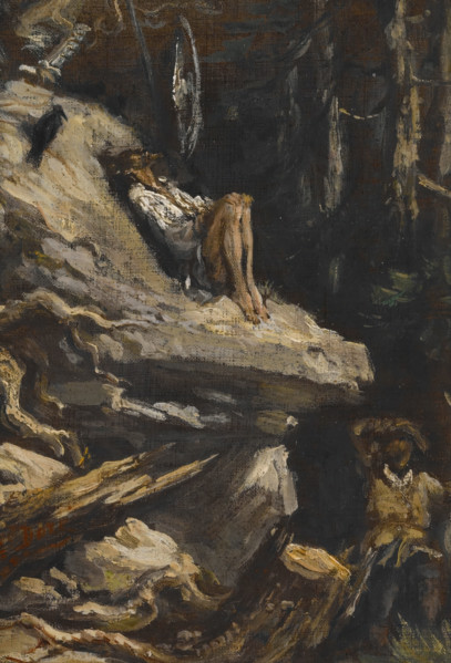 \"'Alas!' answered Sancho, 'I found him in his shirt, lean, pale, and almost starved, sighing for hi Creator: Gustave Doré.