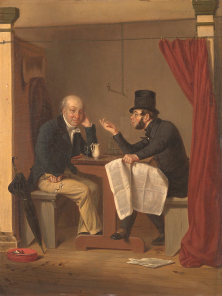 Copy of "Politics in an Oyster House" by Richard Caton Woodville, after 1848. Creator: Richard Caton Woodville.