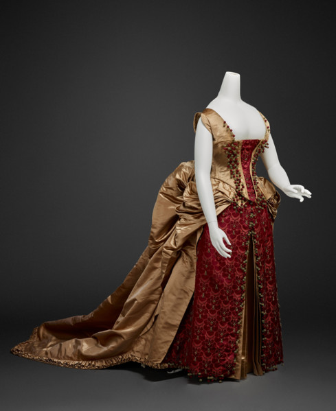 Court Gown (Gown, Two Extra Sleeves), about 1883. Creators: Marshall Field & Company, Unknown.