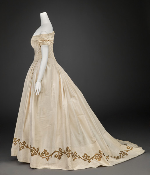 Ball Gown (Bodice, Skirt), 1860s. Creator: Unknown.