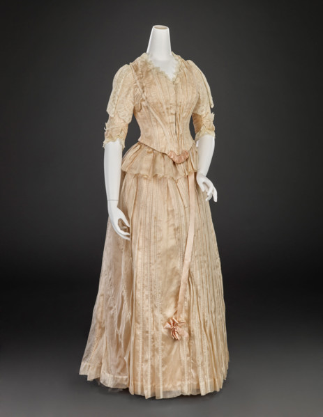 Ball Gown (Bodice, Skirt, Shawl), 1889. Creator: Louis Valentin.