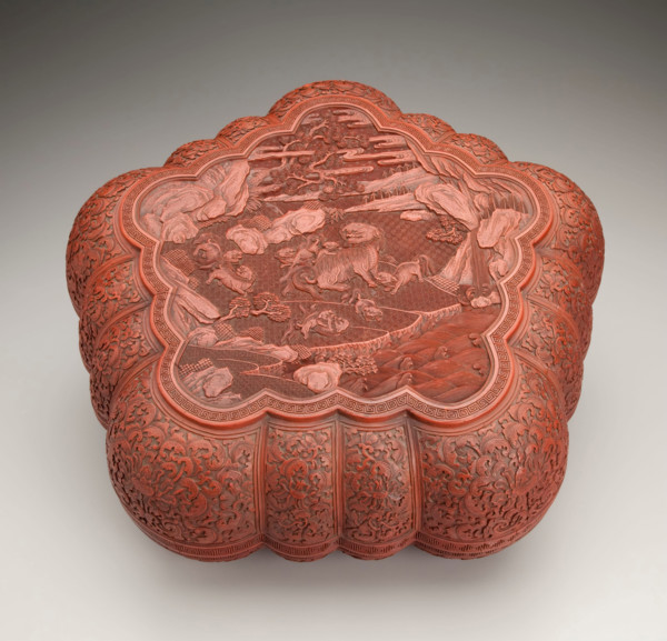 Lobed box with cover, 1700s. Creator: Unknown.