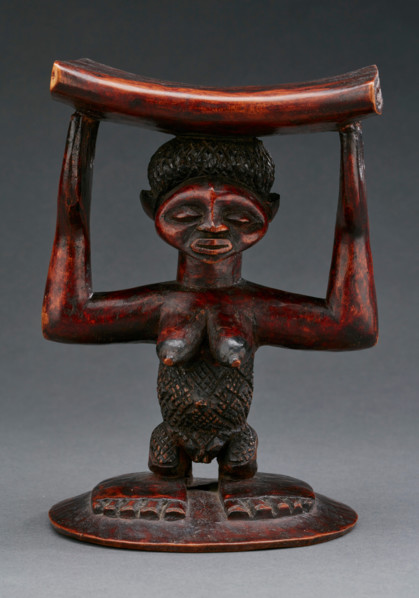 Headrest with female figure, late 19th century. Creator: Unknown.