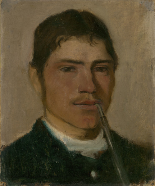 Head Study of a Groom with a Pipe, 1877-1880. Creator: Ladislav Mednyanszky.