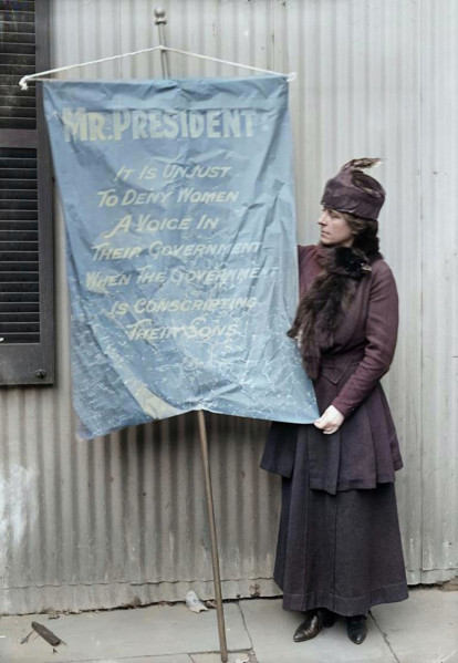 Woman Suffrage Banners, 1917. Creator: Harris & Ewing.