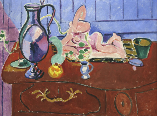 'Pink Statuette and Jug on a Red Chest of Drawers', 1910.  Creator: Henri Matisse.