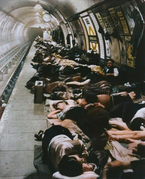 'Those who went to shelters began a new kind of night-life, 11th November, 1940', 1942. Creator: Unknown.
