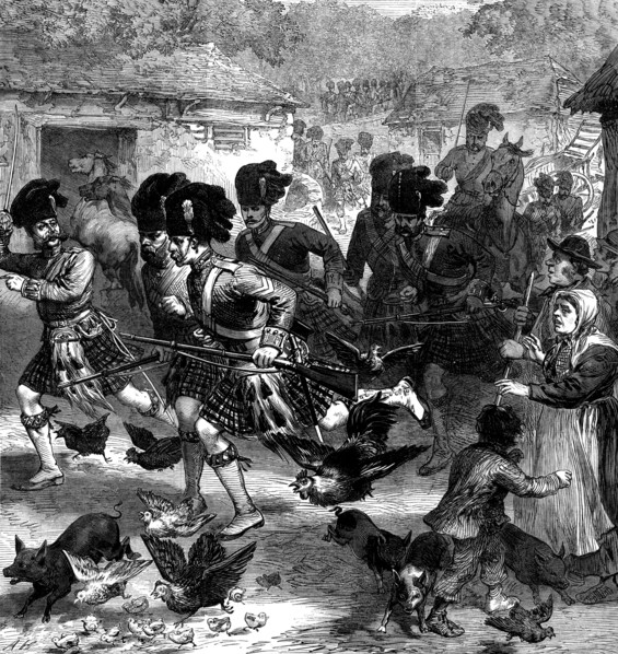 Autumn Campaign on Dartmoor: attack on Sheepstor - 42nd Highlanders taking...farm by assault, 1873. Creator: Unknown.