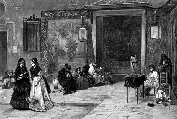 The Church Door, Spain, from a photograph by Goupil and Co., of the picture by Madrazo, 1873. Creator: Unknown.