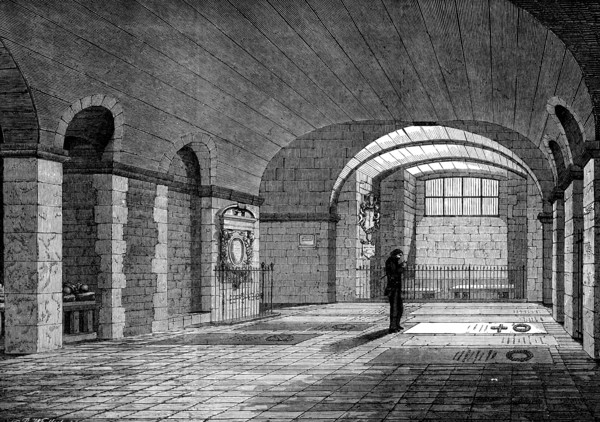 The Artists' Corner in the Crypt of St. Paul's: the grave of Landseer, 1873. Creator: Unknown.