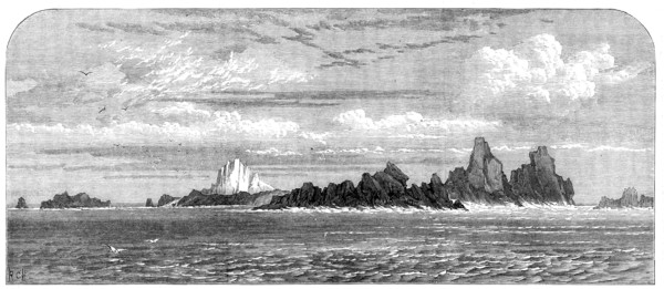 The Voyage of H.M.S. Challenger: St. Paul's Rocks, from the east, 1873. Creator: RCH.