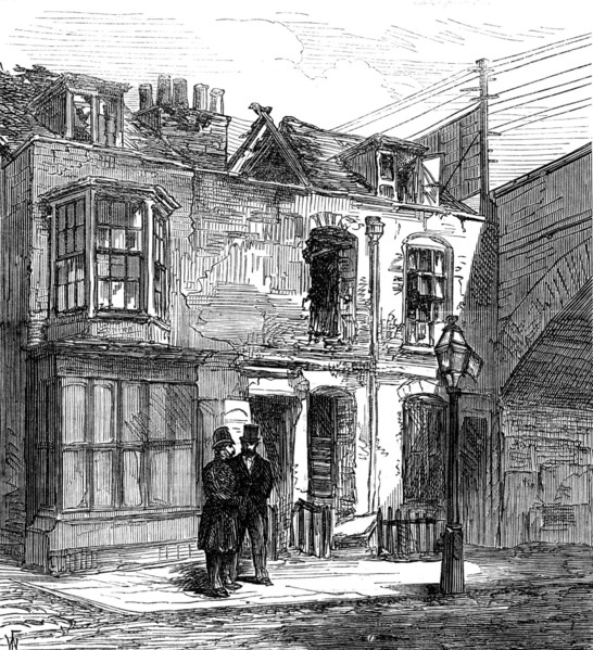 Scene of the firework explosion in Lambeth, 1873. Creator: Unknown.