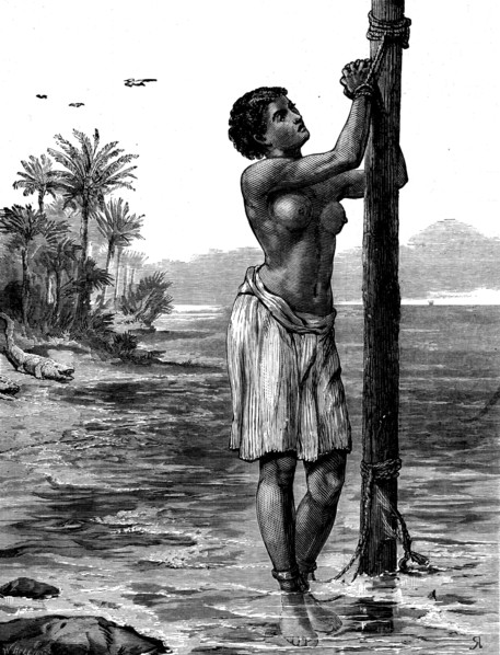 The Gold Coast and Ashantee War: a girl sacrificed to Ju-Ju, 1873. Creator: W Hollidge.
