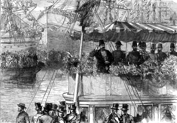 The Shah's visit to the West India Dock, 1873. Creator: Unknown.