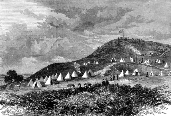 Cannock Chase Manoeuvres: General Lyson's head-quarters, Etching Hill, Rugeley, 1873. Creator: Unknown.