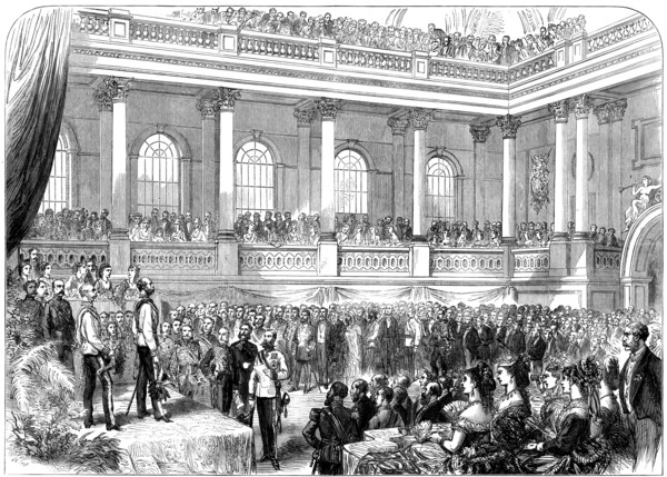 Presentation of prizes at the Vienna Exhibition, 1873. Creator: Unknown.