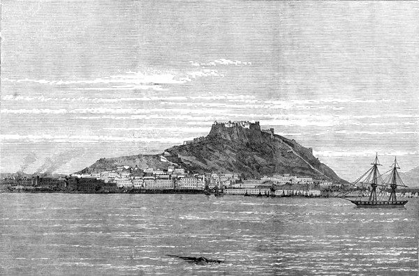 The Civil War in Spain: Alicante, bombarded by the Intransigentes, 1873. Creator: Unknown.