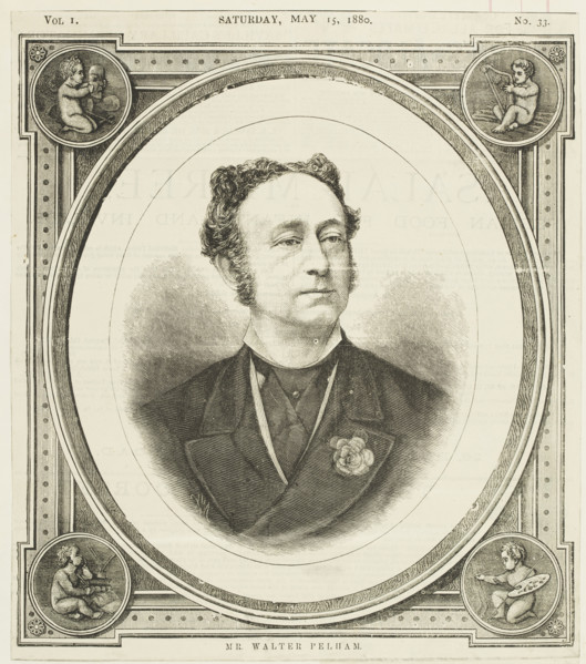 Mr. Walter Pelham, 1880. Portrait of 'the celebrated mimic' who performed 'mimetic recitals' at the