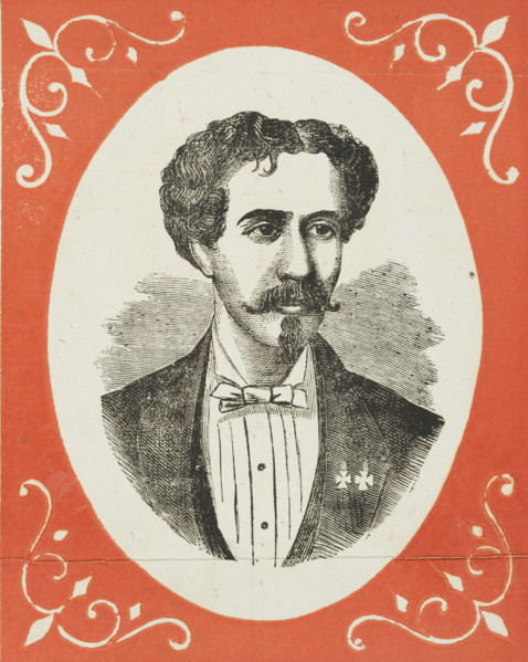 Illusionist Professor Herrmann, 1872. Poster advertising a performance by French magician Alexander