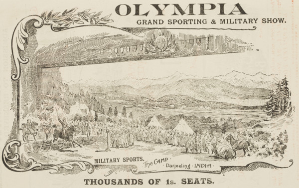 Grand Sporting and Military Show at Olympia in London, 1896. 'Military Sports; The Camp -