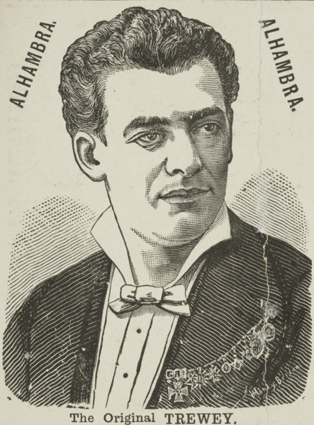 The Original Trewey, 1885. Illustration from a flyer advertising a performance at the Alhambra in