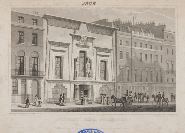 Egyptian Hall, Piccadilly, 1828. The Egyptian Hall in London was designed by Frederick Robinson and
