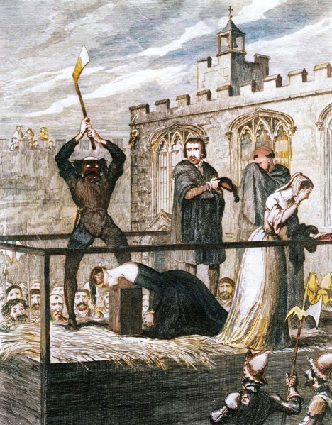 The execution of Lady Jane Grey, 1554 (1840). A grandniece of Henry VIII, Jane was proclaimed queen
