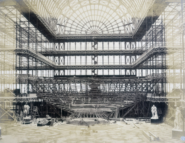 'Erection of the Orchestra for the Opening Ceremony', Crystal Palace, Sydenham, 1852-1854. Designed