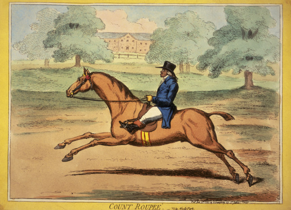 'Count Roupee', 1797. Possibly a caricature of an employee of the East India Company, returned from