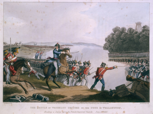 'The Battle of Waterloo decided by the Duke of Wellington, heading a charge upon the French