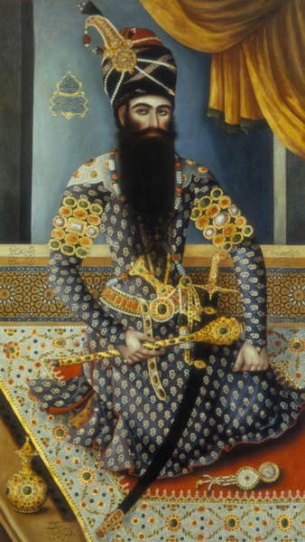Fath Ali Shah, the Shah of Persia, (c1800?). The Shah is splendidly dressed, with a jewelled turban
