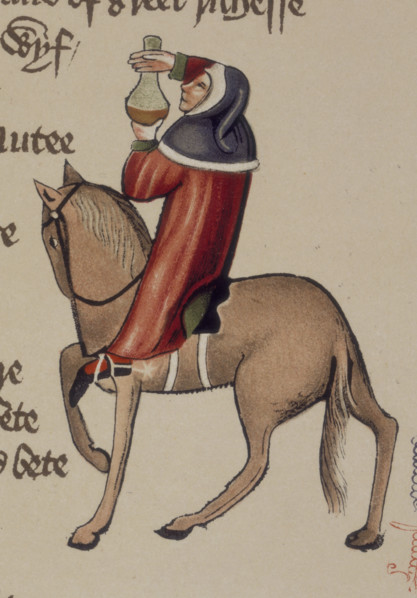 The Physician on horseback and carrying a jar, 1911. From a facsimile made in 1911 of "The