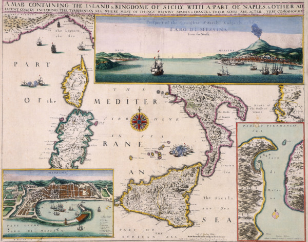 'A Map Containing the Island and Kingdome of Sicily with a Part of Naples', 1676. '...& Other