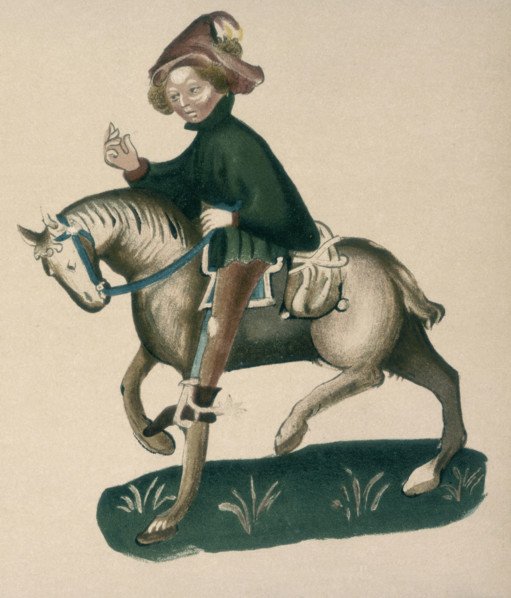 The Yeoman, 1911. From a facsimile made in 1911 of "The Ellesmere Chaucer", an early fifteenth