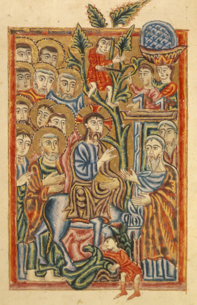The entry of Christ into Jerusalem, 1541. Palm branches are strewn in the path of Christ's humble