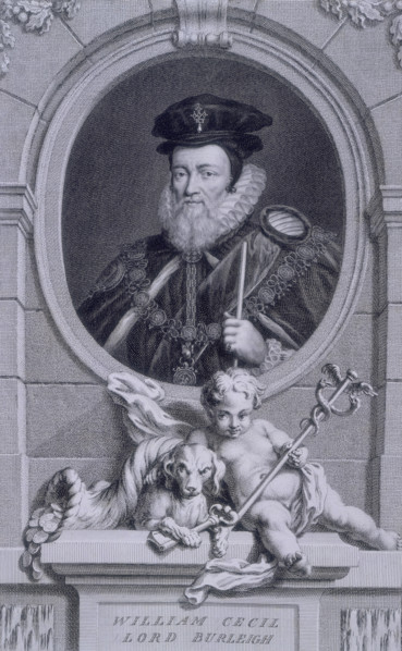 William Cecil, Ist Baron Burghley or Burchleigh, 1743. Portrait of English statesman William Cecil