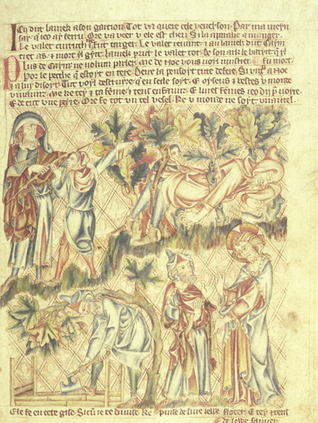 Lamech kills his son, and Noah is warned of the flood, c1320-1330. Old Testament scenes. Above