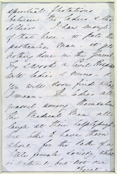 Letter from Florence Nightingale, c1854-c1856. Florence Nightingale arrived at Scutari in 1854 to