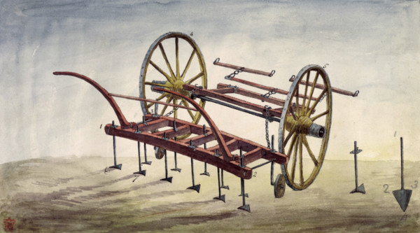 'Earth Scuffer', agricultural machine, (c1770-c1820?). This machine, invented by a British farmer